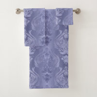 Periwinkle Steel Floral Lace Damask