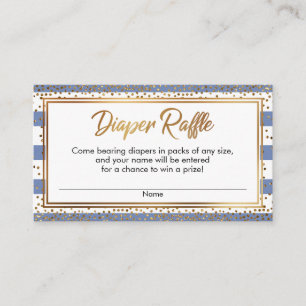 Periwinkle Stripes w/ Confetti Diaper Raffle Cards