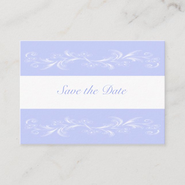 Periwinkle Sweet Floral Save The Date Cards (Front)