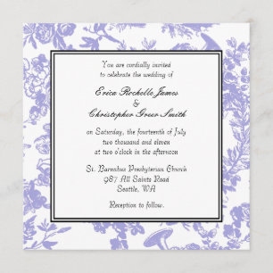 Periwinkle Toile Wedding Invitation