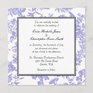 Periwinkle Toile Wedding Invitation