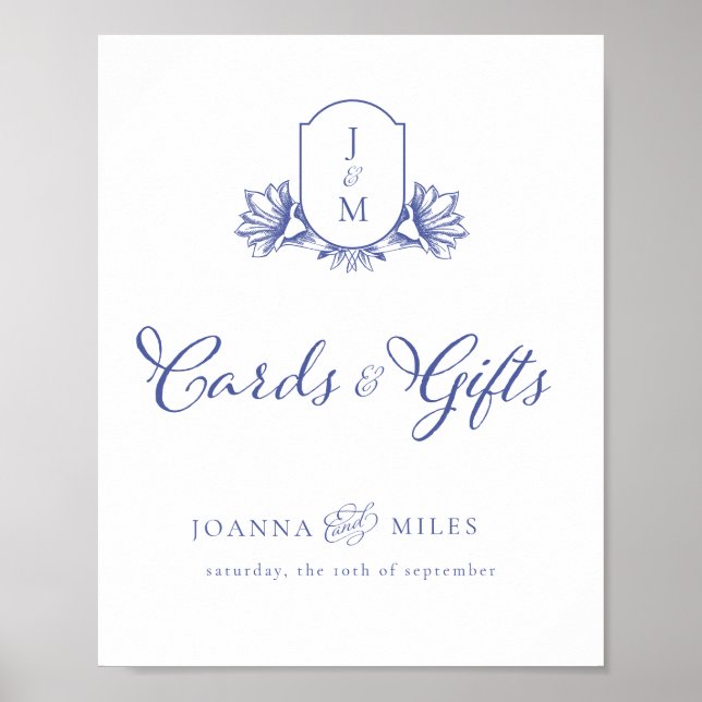 Periwinkle Vintage Crest Cards & Gifts Sign (Front)