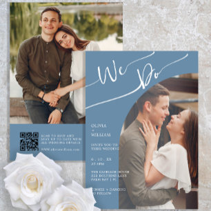 Periwinkle We Do Wedding Photo Invitation