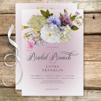 Periwinkle White Mauve Floral Modern Bridal Brunch