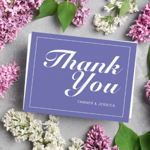 Periwinkle & White Modern Minimalist Thank You Postcard