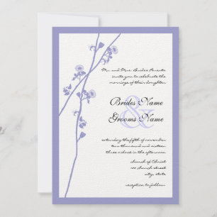 Periwinkle Wild Flower Branch Wedding Invites