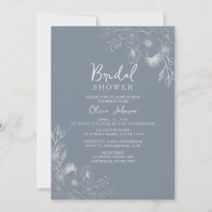Periwinkle Wildflower Bridal Shower Invitation