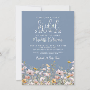 Periwinkle Wildflower Bridal Shower Invitation