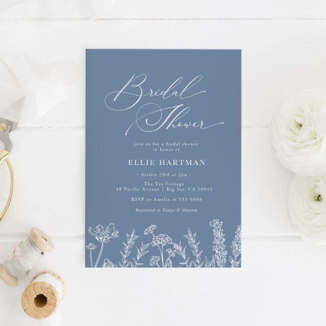 Periwinkle Wildflower Bridal Shower Invitation (Creator Uploaded)