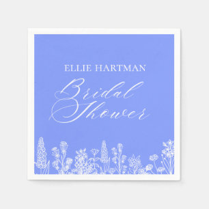 Periwinkle Wildflower Bridal Shower  Napkin