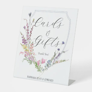 Periwinkle Wildflower Cards and Gifts Pedestal Sign