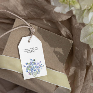 Periwinkle Wildflower Elegant Floral Wedding Favou Gift Tags