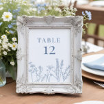 Periwinkle Wildflower Table Card Number<br><div class="desc">Burnt Orange Wildflower Table Card Number - perfect for fall weddings</div>