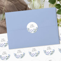 Periwinkle Wildflower Wedding Bride and Groom Name