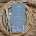 Periwinkle Wildflower Wedding Flat Menu<br><div class="desc">Periwinkle Wildflower Wedding Flat Menu</div>