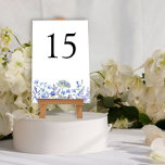 Periwinkle Wildflower Wedding Floral Table Number<br><div class="desc">Wildflower wedding table number card with bold number and watercolor wild flowers. This sweet floral design has delicate and feminine wildflowers in a romantic soft palette of lilac, periwinkle, pale purple, lavender and blue. Perfect for spring and summer wedding. For co-ordinating invitations, stationery, signs and day-of-event decor, please browse my...</div>