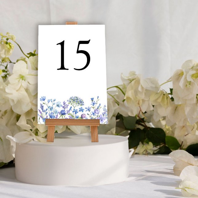 Periwinkle Wildflower Wedding Floral Table Number (Wedding Table Number from my Lilac + Periwinkle Wildflower Wedding Collection
)