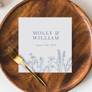Periwinkle Wildflower Wedding Napkins