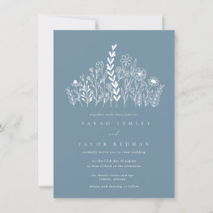 Periwinkle Wildflowers Wedding Invitation