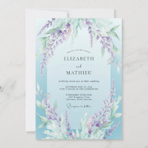 Periwinkle Wisteria Wedding Invitation