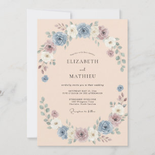 Periwinkle Woven Bloom Wedding Invitation