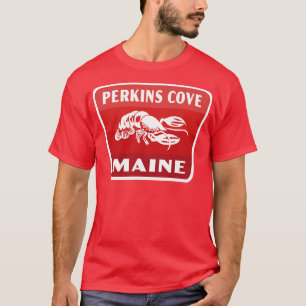 Perkins Cove Maine Retro Badge Red T-Shirt