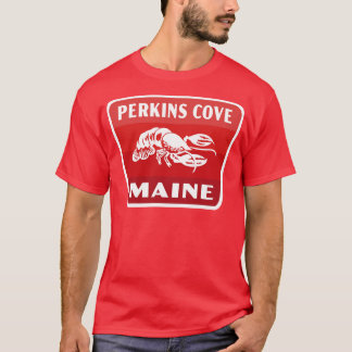Perkins Cove Maine Retro Badge Red T-Shirt