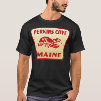 Perkins Cove Maine Retro Badge Tan T-Shirt