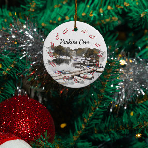 Perkins Cove, Ogunquit Ceramic Tree Decoration