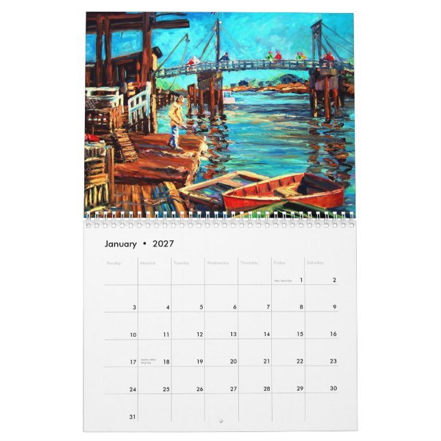 Perkins Cove, Ogunquit, Maine Wall Calender Calendar (Jan 2027)