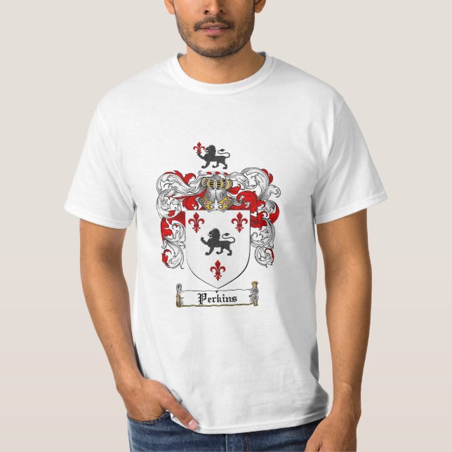Perkins Family Crest - Perkins Coat of Arms T-Shirt (Front)