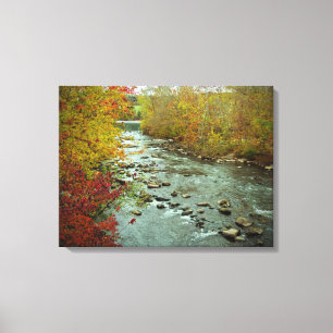 Perkiomen Creek in Autumn  Green Lane Pennsylvania Canvas Print