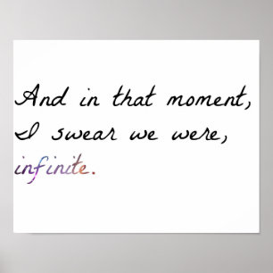 Perks of Being a Wallflower quote Poster