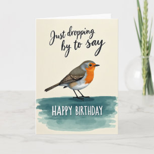 Perky Bird Birthday Card