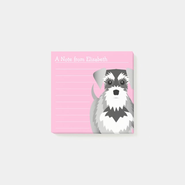 Perky Miniature Schnauzer Cute Post-it Notes (Front)