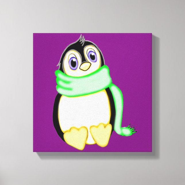 Perky Penguin 12 x 12 Canvas Print (Front)