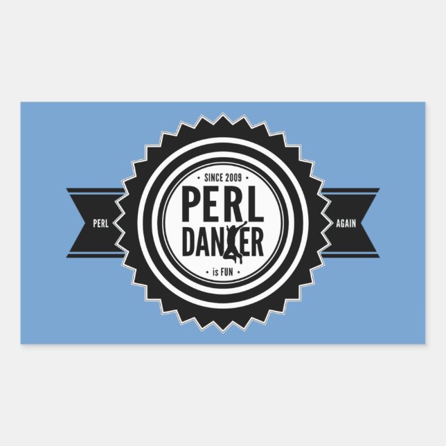 Perl Dancer Stickers - Blue Background (Front)