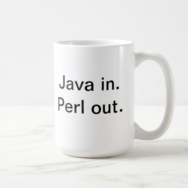 Perl programmer's coffee mug (Right)