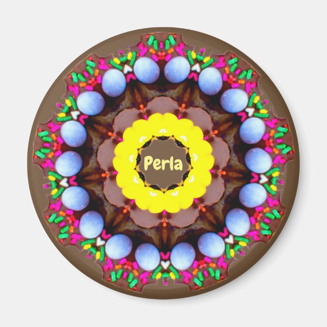 Perla ~ Personalised Easter Pattern Fractal ~ Magnet (Front)
