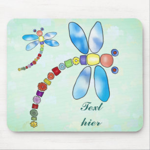 Perlenlibelle, personalisiert mouse mat