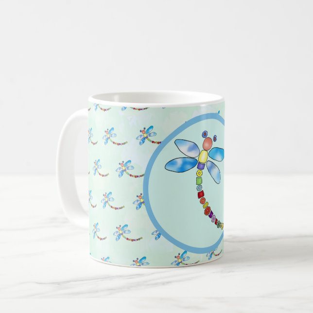 Perlenlibelle, personalized coffee cup (Front Left)