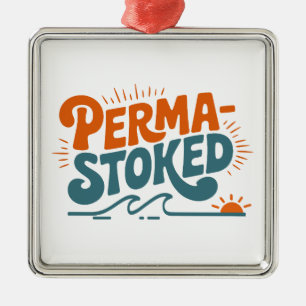 Perma-Stoked Waves Metal Tree Decoration