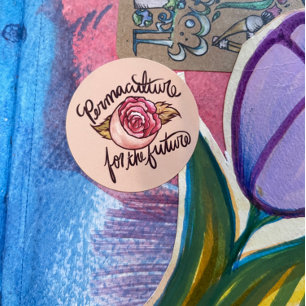 Permaculture for the Future Gardening Artwork Classic Round Sticker