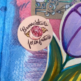 Permaculture for the Future Gardening Artwork Classic Round Sticker