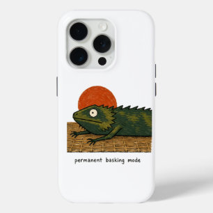Permanent Basking Mode Bearded Dragon Art iPhone 15 Pro Case