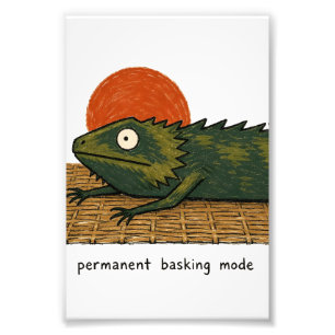 Permanent Basking Mode Bearded Dragon Art Photo Print