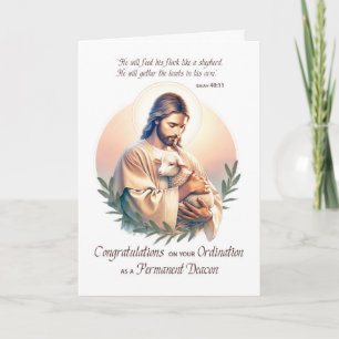 Permanent Deacon Ordination Congratulations Jesus  Card