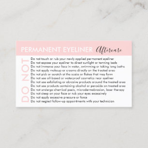 Permanent Eyeliner Avoids Advices Aftercare Business Card