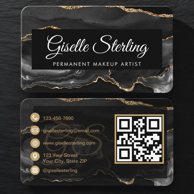 Permanent Makeup Artist QR Code Business Card (Creator Uploaded)