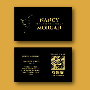 Permanent Makeup Black Gold  Business Card